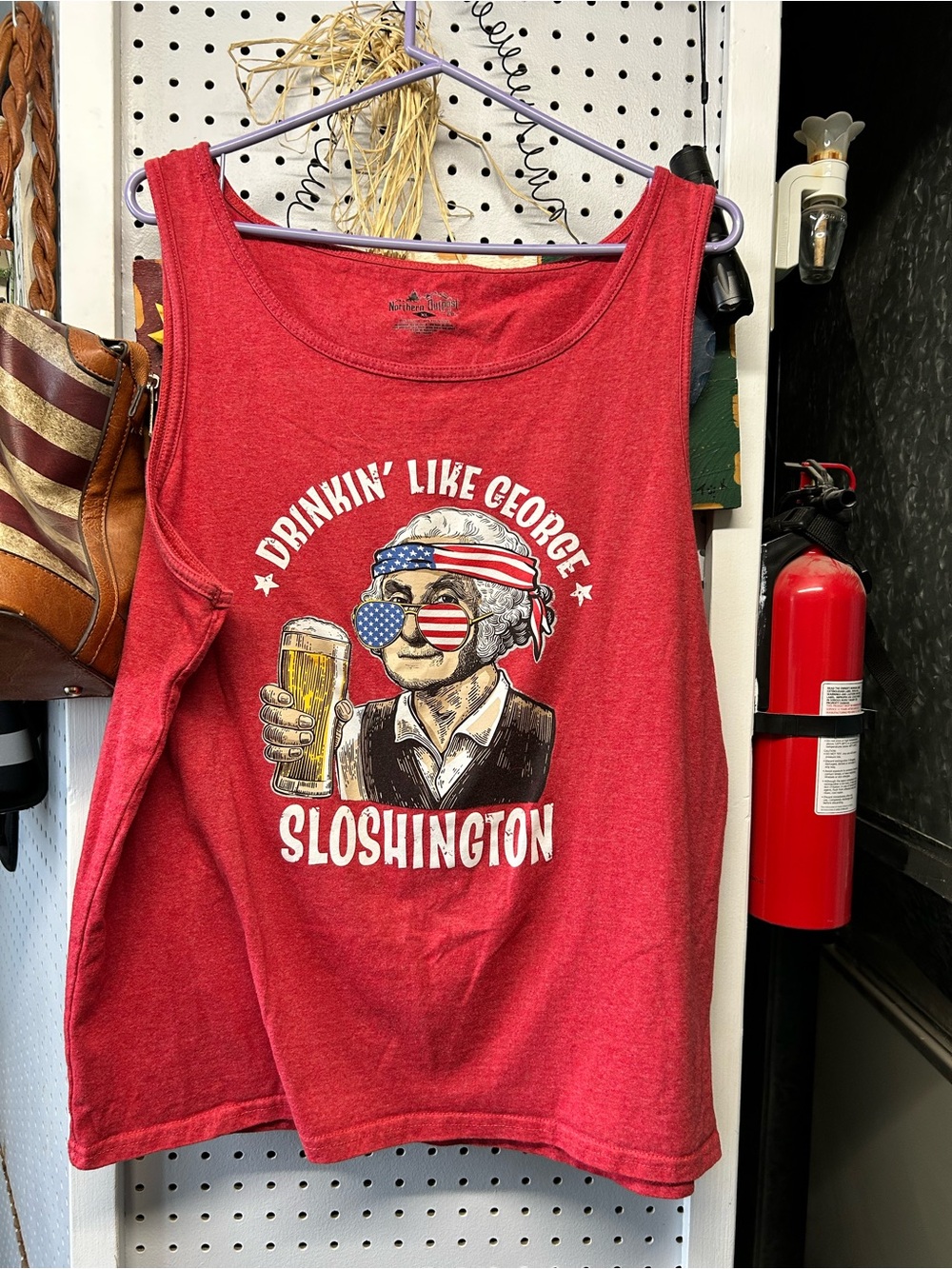 Red 'Drinkin' Like George Sloshington' Graphic Tank